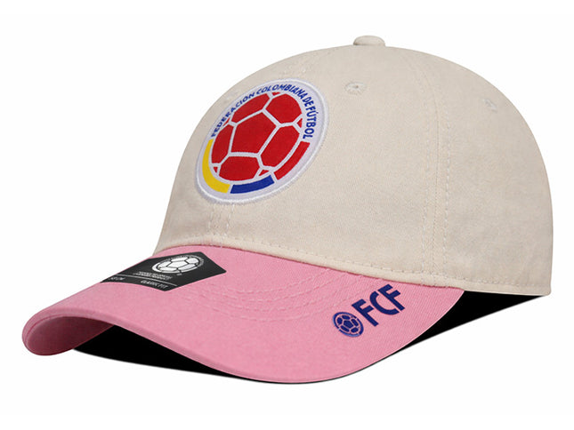 Gorra Oficial FCF Selección Colombia dad cap FCFE-0224 beige/rosa