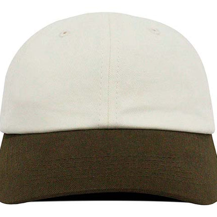 Gorra dad cap bicolor Oto-103 beige/verde oliva