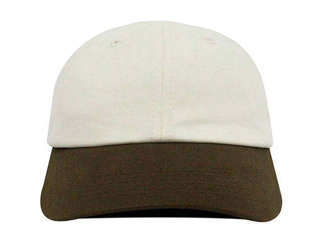 Gorra dad cap bicolor Oto-103 beige/verde oliva