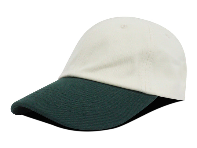 Gorra dad cap bicolor Oto-103 beige/verde botella