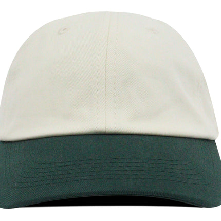 Gorra dad cap bicolor Oto-103 beige/verde botella