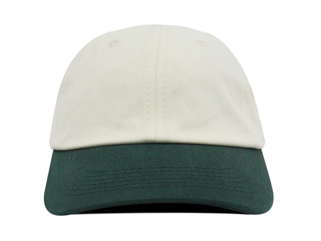Gorra dad cap bicolor Oto-103 beige/verde botella