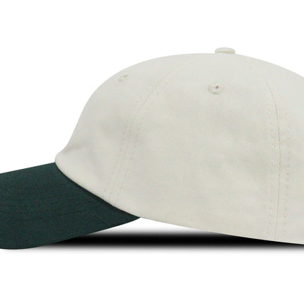 Gorra dad cap bicolor Oto-103 beige/verde botella