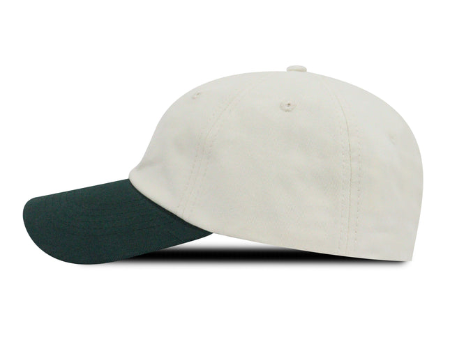 Gorra dad cap bicolor Oto-103 beige/verde botella