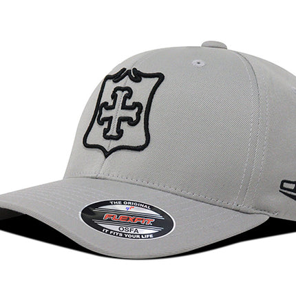 Gorra Independiente Santa Fe Oficial Flexfit 6277 gris escudo vintage