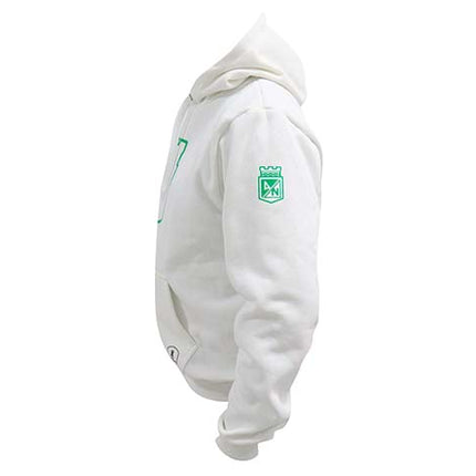 Hoodie Atlético Nacional Oficial conmebol libertadores silueta blanco