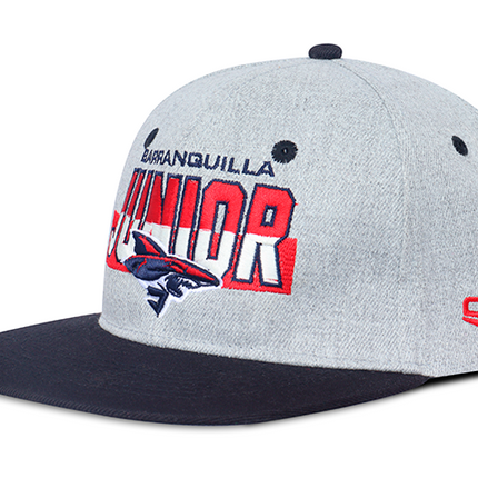 Gorra Junior FC Oficial Gris/Negro Plana