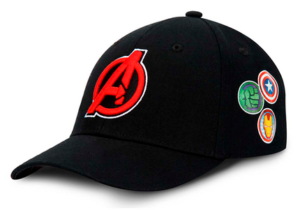 GORRA AVENGERS MARVEL ORIGINAL PARCHES NEGRA OC CAPS