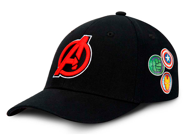 GORRA AVENGERS MARVEL ORIGINAL PARCHES NEGRA OC CAPS