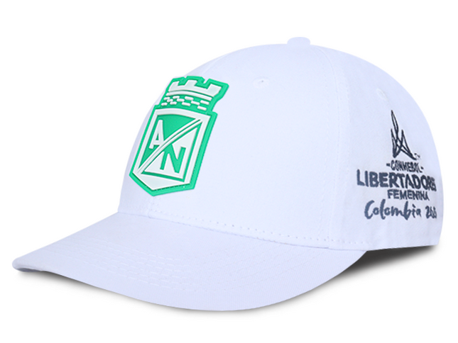 Gorra Atlético Nacional Oficial OC Caps Conmebol libertadores femenina Blanca