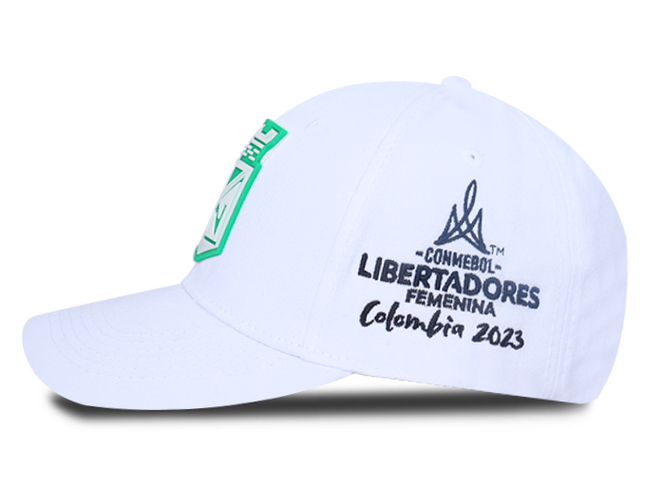 Gorra Atlético Nacional Oficial OC Caps Conmebol libertadores femenina Blanca