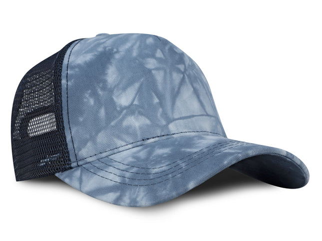 Gorra de malla trucker Tie-dye azul oscuro