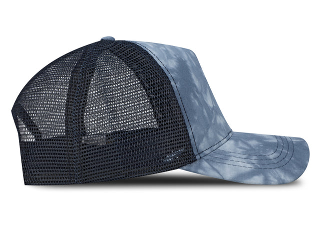 Gorra de malla trucker Tie-dye azul oscuro