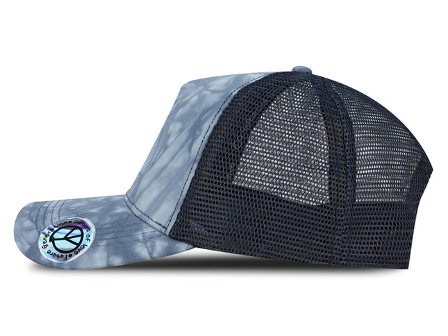 Gorra de malla trucker Tie-dye azul oscuro