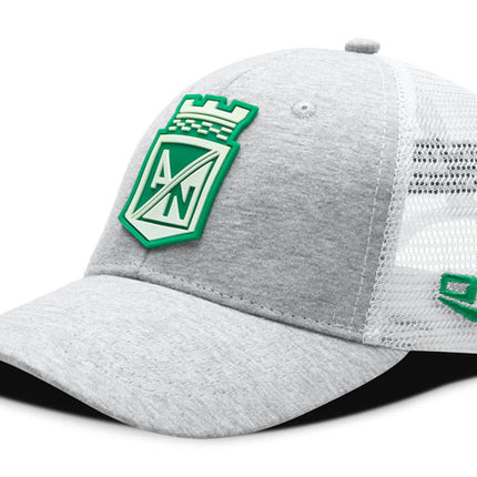 Gorra Atlético Nacional Oficial de Malla escudo Gris/Blanco
