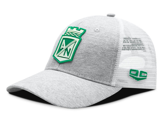 Gorra Atlético Nacional Oficial de Malla escudo Gris/Blanco