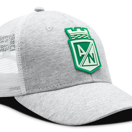 Gorra Atlético Nacional Oficial de Malla escudo Gris/Blanco