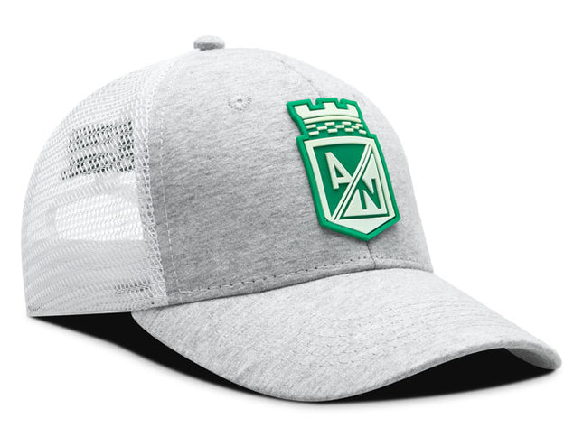 Gorra Atlético Nacional Oficial de Malla escudo Gris/Blanco