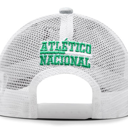 Gorra Atlético Nacional Oficial de Malla escudo Gris/Blanco