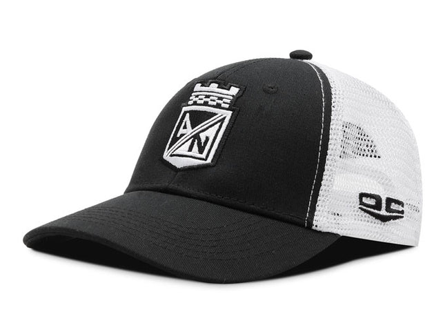 Gorra Atlético Nacional Oficial de Malla escudo Negro/Blanco